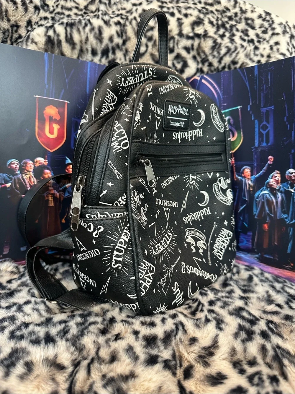 Loungefly Black Harry Potter Script Mini Backpack